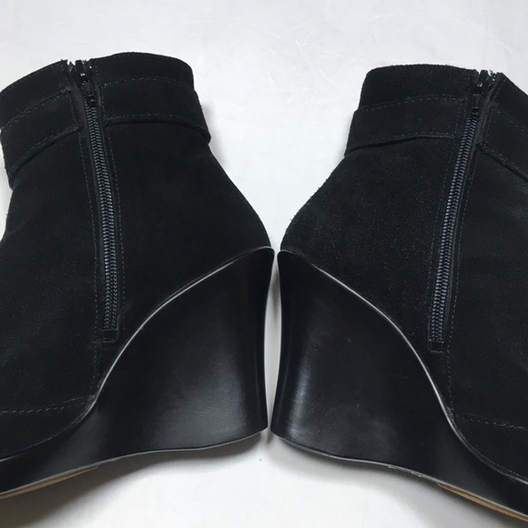 You by Crocs black suede wedge booties. Size 9 - Picture 5 of 8